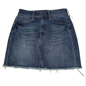 Kendall and Kylie Denim Mini Skirt 25 Tourist Raw Dark Wash Celebrity Design